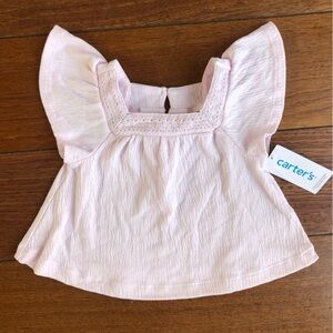 Carter's NWT Pink Flutter Sleeve Size 18 Months Top
